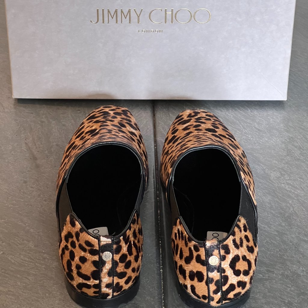 Jimmy Choo Glint Leopard Print Calf Hair And Leather Loafers